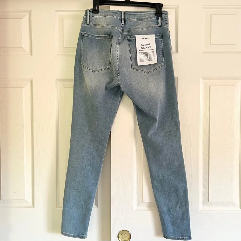 Frame Le One Skinny High Waist Cotton Jeans in Caspio Frame Size 2 MSRP $218